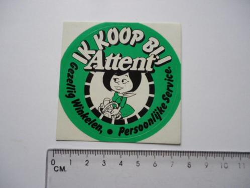 sticker Attent Jan van Haasteren strip art retro winkel supe, Verzamelen, Stickers, Verzenden