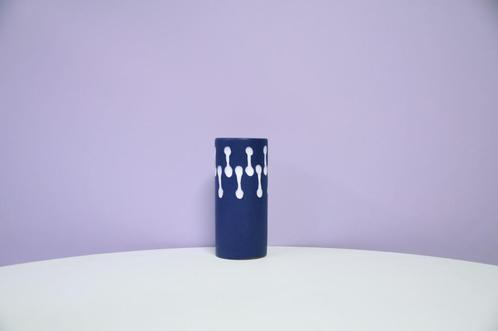 donkerblauwe West Germany vaas, Huis en Inrichting, Woonaccessoires | Vazen, Gebruikt, Blauw, Minder dan 50 cm, Aardewerk of Porselein