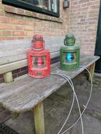 Oude set petroleum positie lantaarns boot bak- en stuurboord, Ophalen, Gebruikt