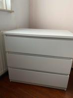 Hoogglans witte ladekast - 70x77 cm, Ophalen, Kunststof, Gebruikt, 50 tot 100 cm