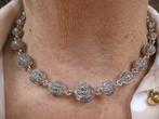 Antiek Zilveren Filigrein Collier / 42 cm, Verzenden, Zilver, Ketting
