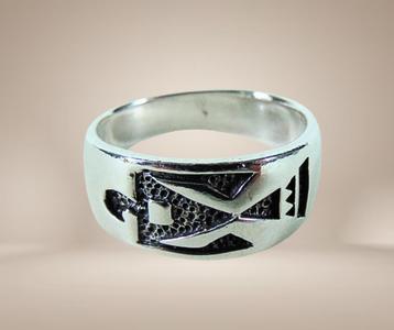 Mooie 925 zilveren NAVAJO thunderbird overlay ring M17! beschikbaar voor biedingen