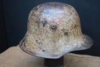 WW1 M16 Camo Stahlhelm., Verzamelen, Ophalen of Verzenden, Landmacht, Duitsland, Helm of Baret