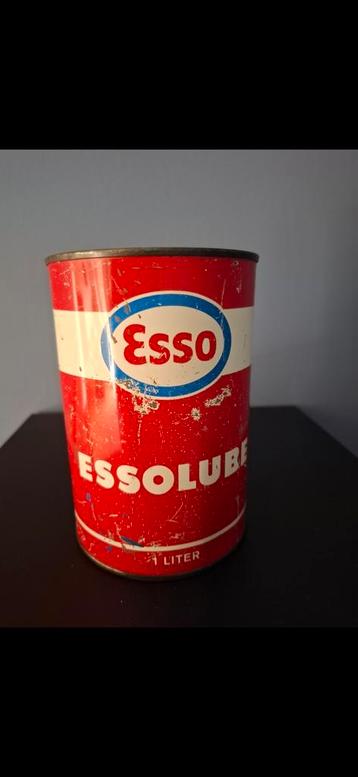 Vintage Esso Essolube Olieblik beschikbaar voor biedingen