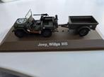 Jeep Willys MB met aanhanger 1/43, Ophalen of Verzenden, Zo goed als nieuw, Auto, Overige merken