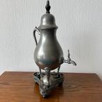 Tinnen kraantjespot compleet zwarte houten voetjes, Ophalen of Verzenden