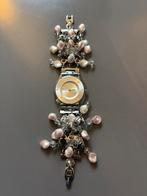 Zilveren Swatch horloge met parels, Sieraden, Tassen en Uiterlijk, Horloges | Dames, Staal, Polshorloge, Swatch, Ophalen of Verzenden