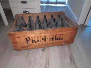 Houten krat 22 flesjes Blond tafelbier 1961 beschikbaar voor biedingen