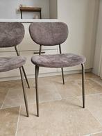 Japandi eetkamerstoelen Minimalistisch 6 stuks Taupe stof, Ophalen, Overige kleuren, Zo goed als nieuw, Stof