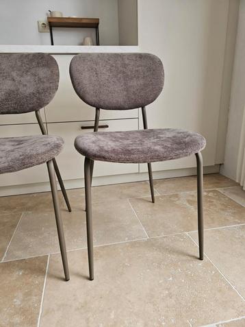 Japandi eetkamerstoelen Minimalistisch 6 stuks Taupe stof beschikbaar voor biedingen