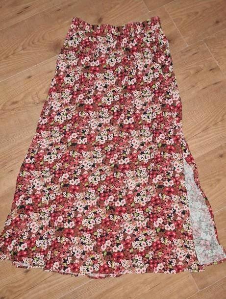 Vero Moda rok bloemenprint lang maat M/38, Kleding | Dames, Rokken, Zo goed als nieuw, Maat 38/40 (M), Rood, Knielengte, Ophalen of Verzenden