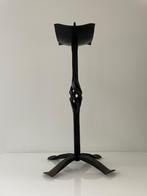 Kaarsenstandaard vintage brutalisme smeedijzer (43cm hoog!), Huis en Inrichting, Overige materialen, 25 tot 50 cm, Zwart, Ophalen of Verzenden