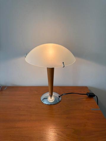 IKEA Kvintol vintage mushroom lamp glas hout Mid Century beschikbaar voor biedingen