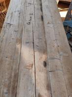 Robuust houten tafel van spoorbielzen 200x67cm, Ophalen, 50 tot 100 cm, Zo goed als nieuw, Vijf personen of meer
