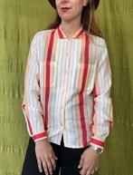 Vintage blouse, maat 38/M - 100% katoen -strepen- 90's, Kleding | Dames, Blouses en Tunieken, Wit, Maat 42/44 (L), Ophalen of Verzenden