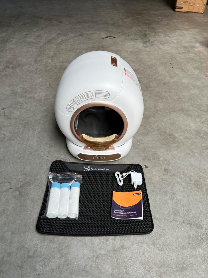Automatische kattenbak - 2025 model van Viervoeter +GARANTIE, Dieren en Toebehoren, Kattenbakken, Zo goed als nieuw, Open, Zelfreinigend