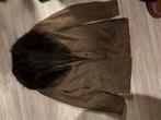 Vintage suede jas met bontkraag, Ophalen of Verzenden, Zo goed als nieuw, Maat 38/40 (M), Bruin
