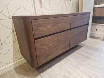 Massief eiken houten badmeubel met ronde hoeken 140cm beschikbaar voor biedingen