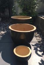 Oud Hollandse groene bloempotten vorstbestendig kwaliteit, Tuin en Terras, Bloempotten, 25 tot 40 cm, Gebruikt, Rond, Minder dan 40 cm