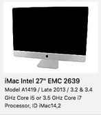iMac 27 inch voor onderdelen, Ophalen, IMac, Niet werkend, 27 inch