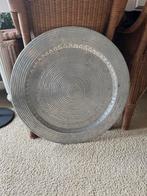 Grote zilverkleurige Oosterse schaal 60cm doorsnee, Huis en Inrichting, Woonaccessoires | Schalen en Manden, Ophalen of Verzenden