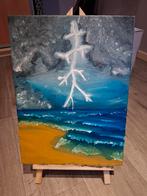 Strand met onweer schilderij, Antiek en Kunst, Ophalen of Verzenden