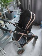 Luxe kinderwagen - Zwart met gouden accenten, Ophalen of Verzenden, Zo goed als nieuw, Verstelbare duwstang, Kinderwagen