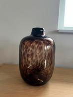 Bruine Vaas met Cheetah Print Design Glasvaas Decoratief, Huis en Inrichting, Woonaccessoires | Vazen, Ophalen, Overige kleuren
