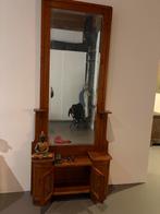 Antieke Halspiegel met Opbergruimte, Antiek en Kunst, Antiek | Spiegels, Ophalen, Rechthoekig, 50 tot 100 cm, 150 tot 200 cm