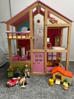 Hema Poppenhuis Hout met Meubels en Poppetjes, Ophalen, Gebruikt, Poppenhuis