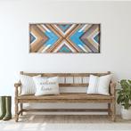 Houten wanddecoratie blauw, Ophalen of Verzenden, Nieuw