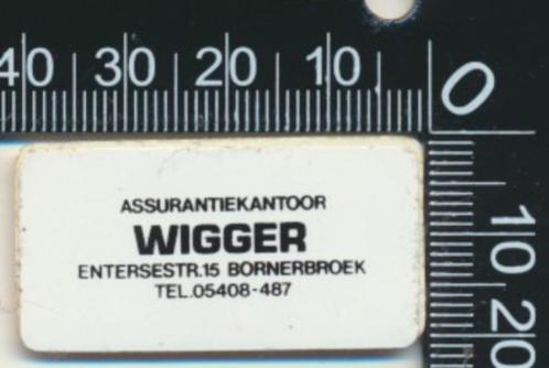 Sticker: Assurantiekantoor Wigger - Bornerbroek, Verzamelen, Stickers, Zo goed als nieuw, Bedrijf of Vereniging, Ophalen of Verzenden