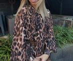 FEELKOO losvallende leopard top met strik mt S/M en M/L, Parijs, Nieuw, Ophalen of Verzenden, Lange mouw