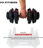 PH Fitness Premium Verstelbare Dumbbells Set 24KG - 2 STUKS, Dumbbell, PH Fitness, Nieuw, Ophalen of Verzenden