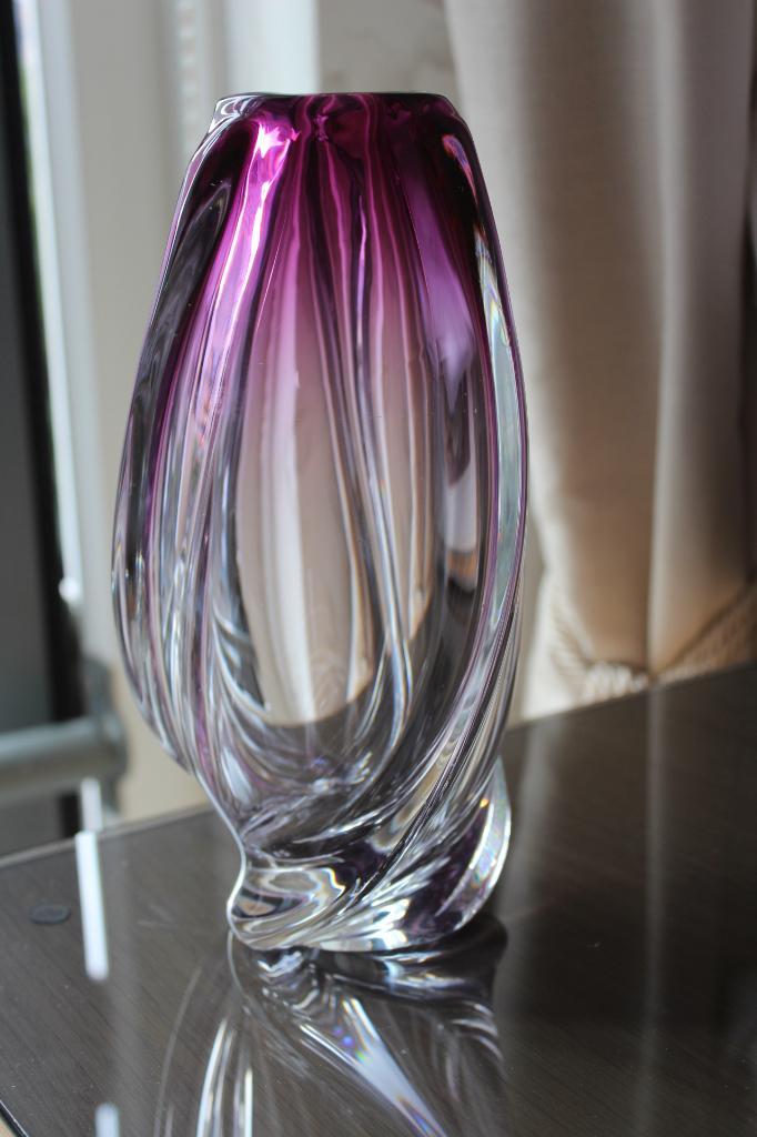 Vintage Val St Lambert Midcentury Volute vaas c 1950, Antiek en Kunst, Antiek | Glas en Kristal, Ophalen of Verzenden