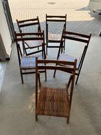 5x Houten Vintage Bistro Klapstoeltjes, Tuin en Terras, Ophalen, Gebruikt, Hout