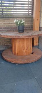 Houten haspel/tuintafel, Tuin en Terras, Ophalen, Gebruikt, Rond, Hout
