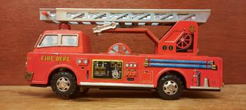 Vintage blikken speelgoed brandweerwagen YONEZAWA Japan beschikbaar voor biedingen