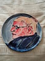 Aardenwerk bord met een gezicht, Ophalen of Verzenden