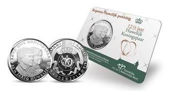 Koperen Huwelijk penning 2014 coincard Gratis verzenden, Postzegels en Munten, Munten | Nederland, Ophalen of Verzenden, Koningin Beatrix