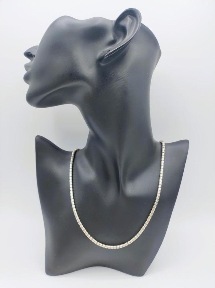 Zilveren slangenketting, Friedrich Binder, 45,5 cm, Sieraden, Tassen en Uiterlijk, Kettingen, Zo goed als nieuw, Zilver, Zilver