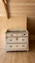 Oud vintage patina ladekastje wit goud, Huis en Inrichting, Kasten | Ladekasten, Ophalen, Gebruikt, 50 tot 100 cm, 3 of 4 laden