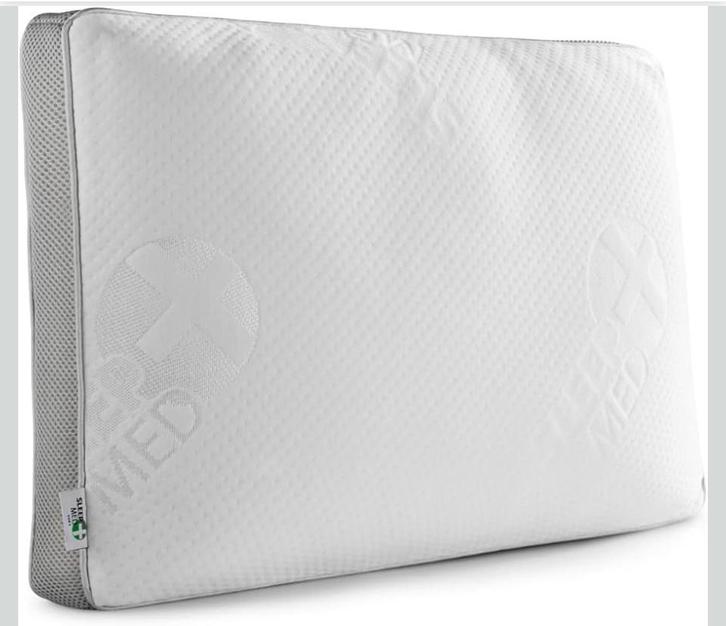 Sleep Med memory foam hoofdkussen 60x40x12, Huis en Inrichting, Woonaccessoires | Kussens, Zo goed als nieuw, Wit, Rechthoekig