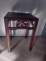 Chinees tafeltje, bijzettafeltje, hout, Huis en Inrichting, Gebruikt, Vierkant, Minder dan 50 cm, Ophalen of Verzenden