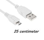 Micro USB naar USB Laad kabel, 25 cm, Gratis Verzonden, Verzenden, Nieuw, Snoer of kabel