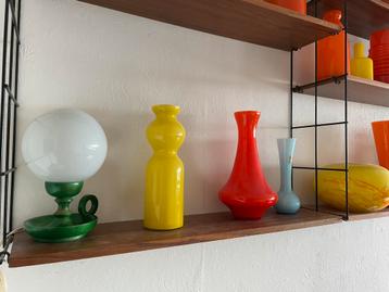 Vintage lampje groen glas jaren 70 beschikbaar voor biedingen