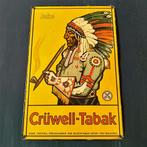Reclamebord Jaren 50 CRÜWELL TABAK Inca Indiaan Vintage Blik, Ophalen of Verzenden, Gebruikt, Reclamebord