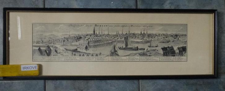 ETS BERLIJN PANORAMA * In Lijst *, Antiek en Kunst, Kunst | Etsen en Gravures, Verzenden