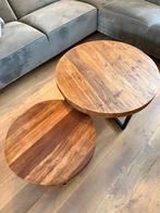 Mangohouten Salontafels van DKW Woonvision, Ophalen, 50 tot 100 cm, Rond, 50 tot 100 cm