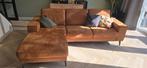 Hoekbank Cognac Leer (microleder), Huis en Inrichting, Ophalen, Gebruikt, Stof